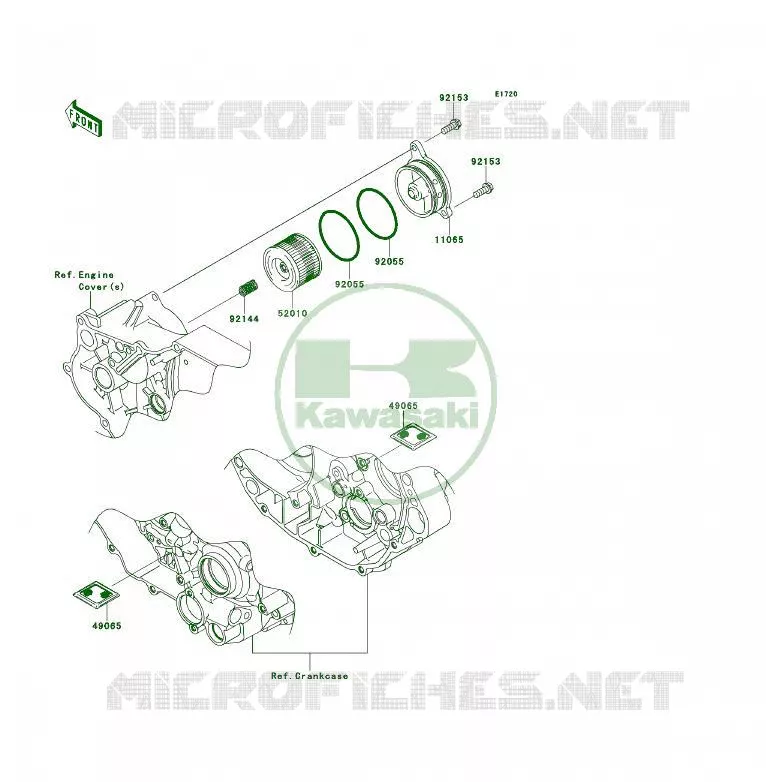FILTRE &Agrave; HUILE Kawasaki QUAD 450 2009 KFX450R  KSF450B9F