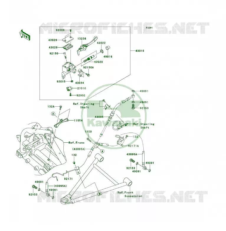 MAITRE CYLINDRE AV Kawasaki QUAD 450 2009 KFX450R  KSF450B9F