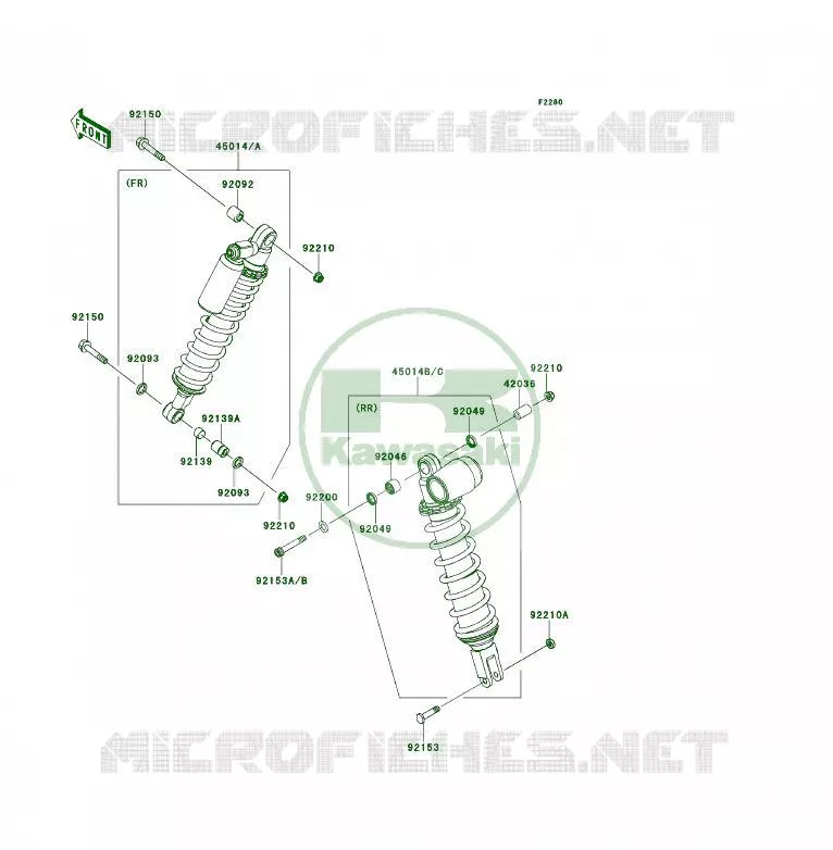 AMORTISSEUR Kawasaki QUAD 450 2010 KFX450R  KSF450BAF