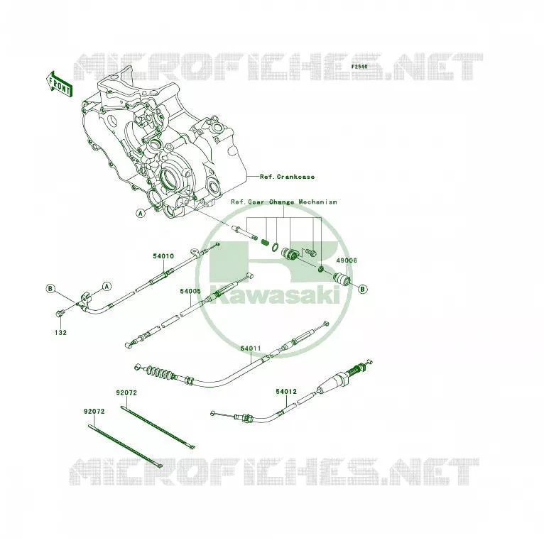 CABLES Kawasaki QUAD 450 2010 KFX450R  KSF450BAF