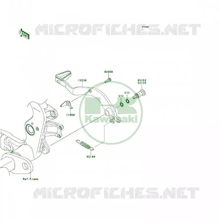 PEDALE DE FREIN Kawasaki QUAD 450 2010 KFX450R  KSF450BAF