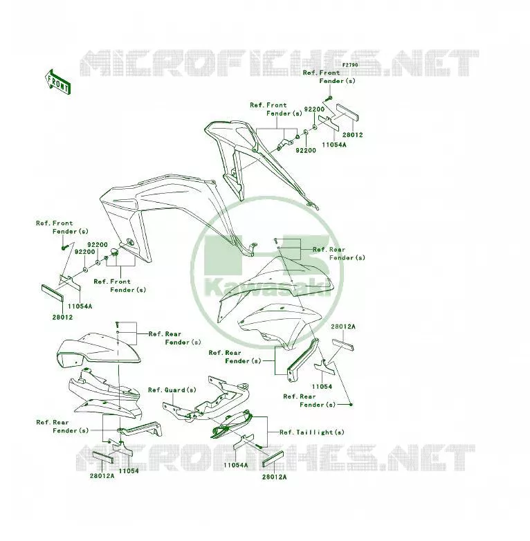 CATADIOPTRES(CN) Kawasaki QUAD 450 2010 KFX450R  KSF450BAF
