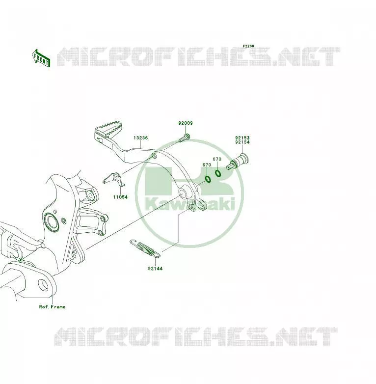 PEDALE DE FREIN Kawasaki QUAD 450 2010 KFX450R  KSF450BAF