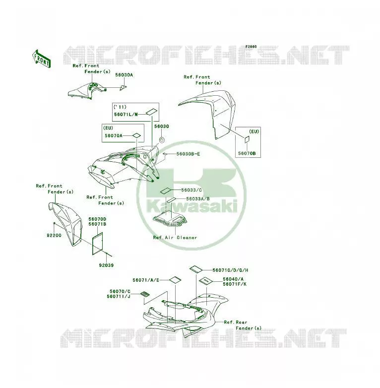 LABEL Kawasaki QUAD 450 2011 KFX450R  KSF450BBF