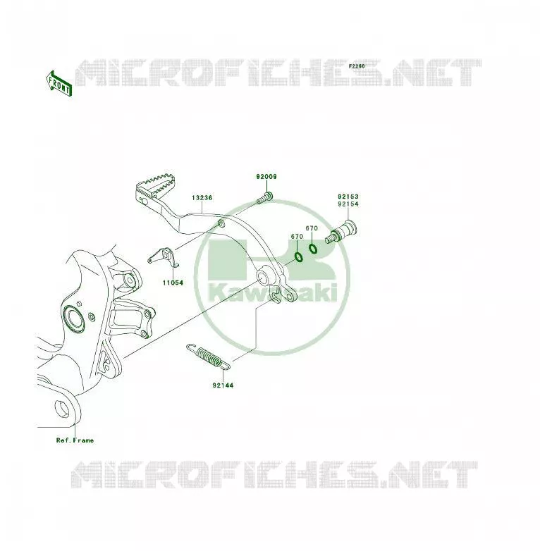 PEDALE DE FREIN Kawasaki QUAD 450 2011 KFX450R  KSF450BBF