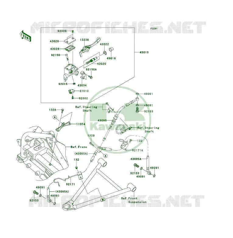 MAITRE CYLINDRE AV Kawasaki QUAD 450 2012 KFX450R  KSF450BCS