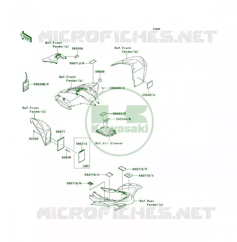 LABEL Kawasaki QUAD 450 2012 KFX450R  KSF450BCS
