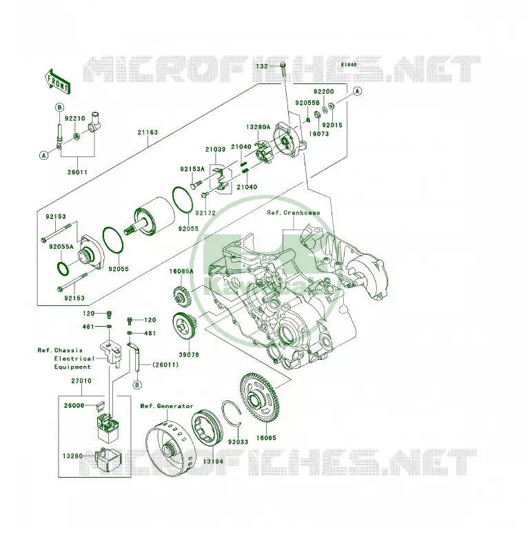 D&Eacute;MARREUR Kawasaki QUAD 450 2013 KFX450R  KSF450BDF