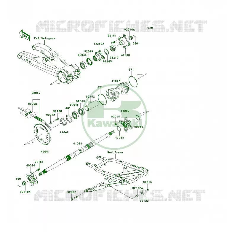 MOYEU ARRIERE Kawasaki QUAD 450 2013 KFX450R  KSF450BDF