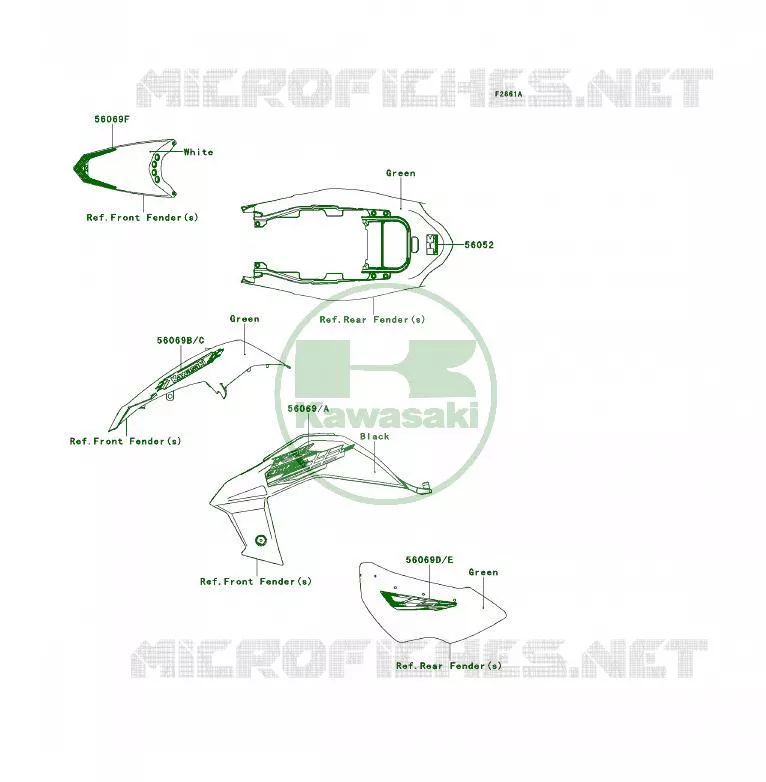 STICKER Kawasaki QUAD 450 2013 KFX450R  KSF450BDF