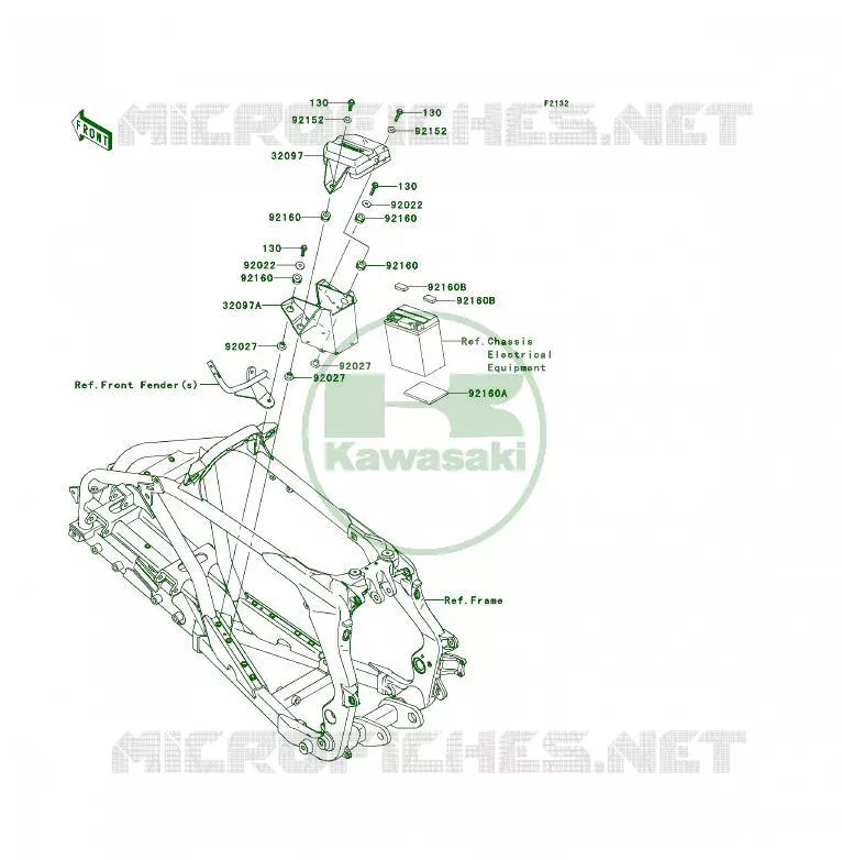 SUPPORT BATTERIE Kawasaki QUAD 450 2013 KFX450R  KSF450BDF