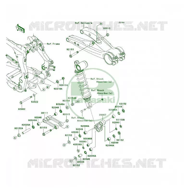 SUSPENSION ARRI&Egrave;RE Kawasaki QUAD 450 2013 KFX450R  KSF450BDF