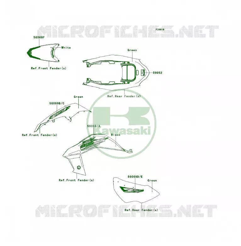 STICKER Kawasaki QUAD 450 2013 KFX450R  KSF450BDF