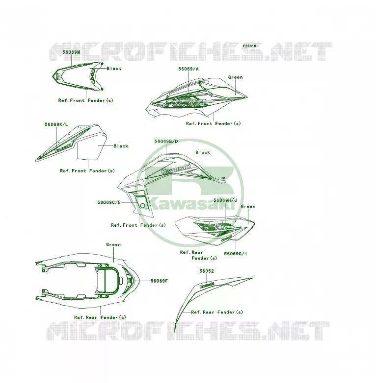 STICKER Kawasaki QUAD 450 2014 KFX450R  KSF450BEF