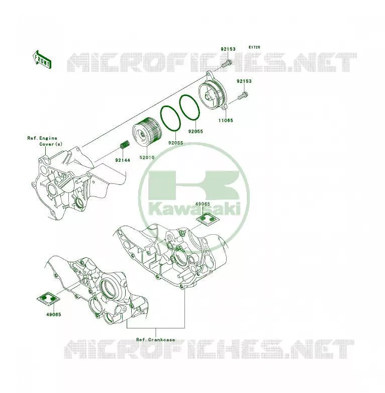FILTRE &Agrave; HUILE Kawasaki QUAD 450 2014 KFX450R  KSF450BEF