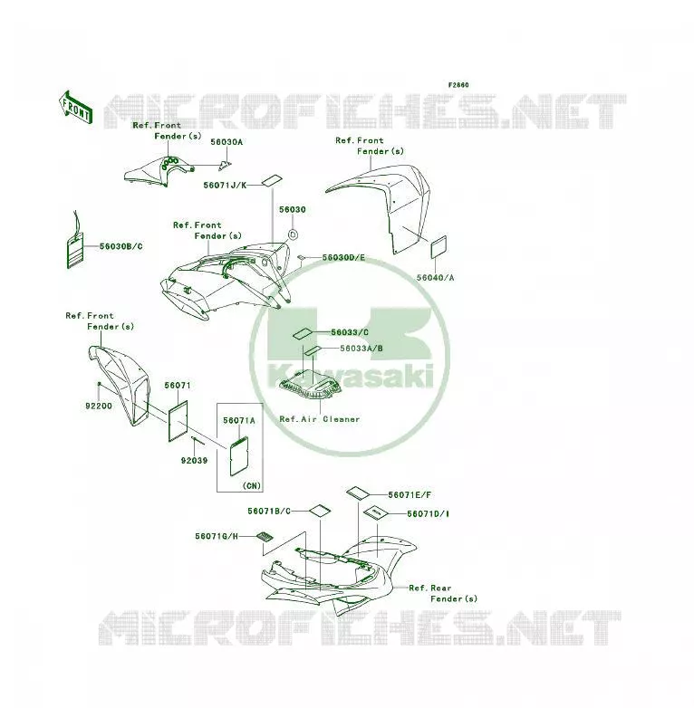 LABEL Kawasaki QUAD 450 2014 KFX450R  KSF450BEF