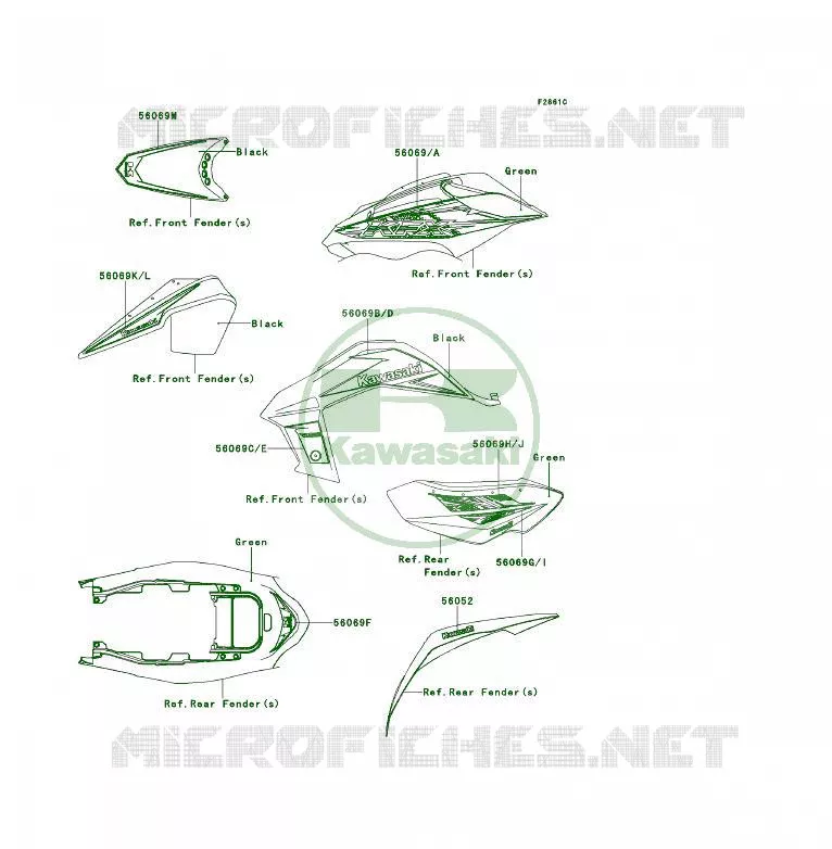 STICKER Kawasaki QUAD 450 2014 KFX450R  KSF450BEF
