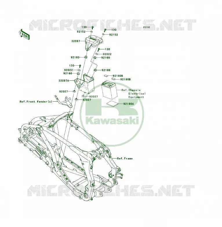 SUPPORT BATTERIE Kawasaki QUAD 450 2014 KFX450R  KSF450BEF