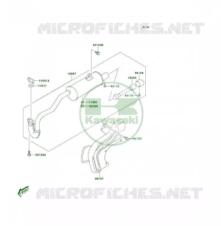 &Eacute;CHAPPEMENT Kawasaki QUAD 50 2003 KFX50  KSF50-A1