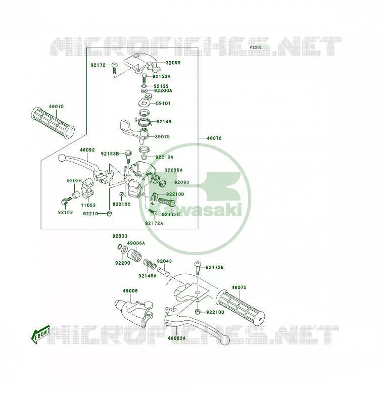 POIGNEE GUIDON Kawasaki QUAD 50 2003 KFX50  KSF50-A1