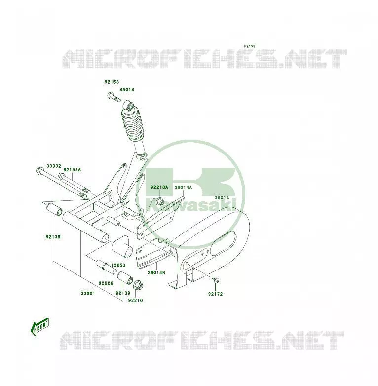 SUSPENSION ARRI&Egrave;RE Kawasaki QUAD 50 2004 KFX50  KSF50-A2