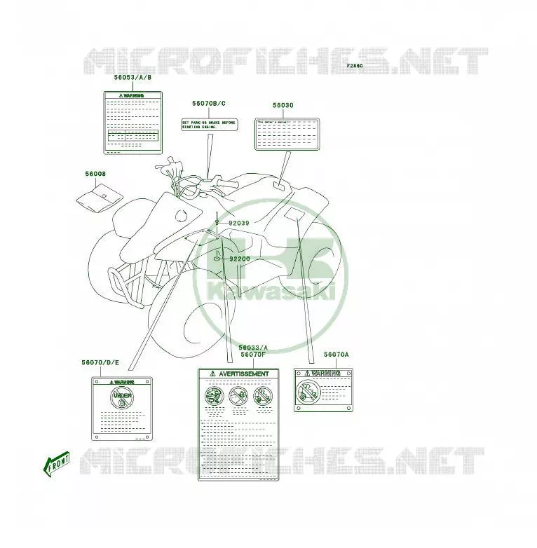 LABEL Kawasaki QUAD 50 2004 KFX50  KSF50-A2