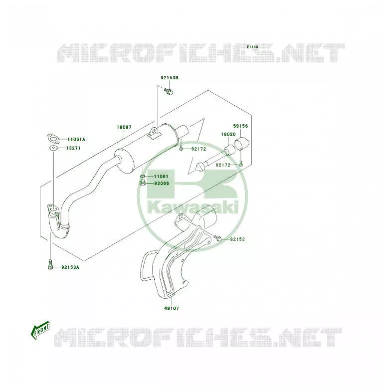 &Eacute;CHAPPEMENT Kawasaki QUAD 50 2005 KFX50  KSF50-A3