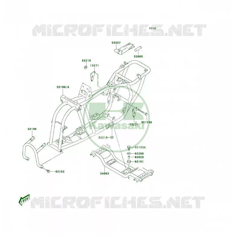 CH&Acirc;SSIS Kawasaki QUAD 50 2006 KFX50  KSF50A6F
