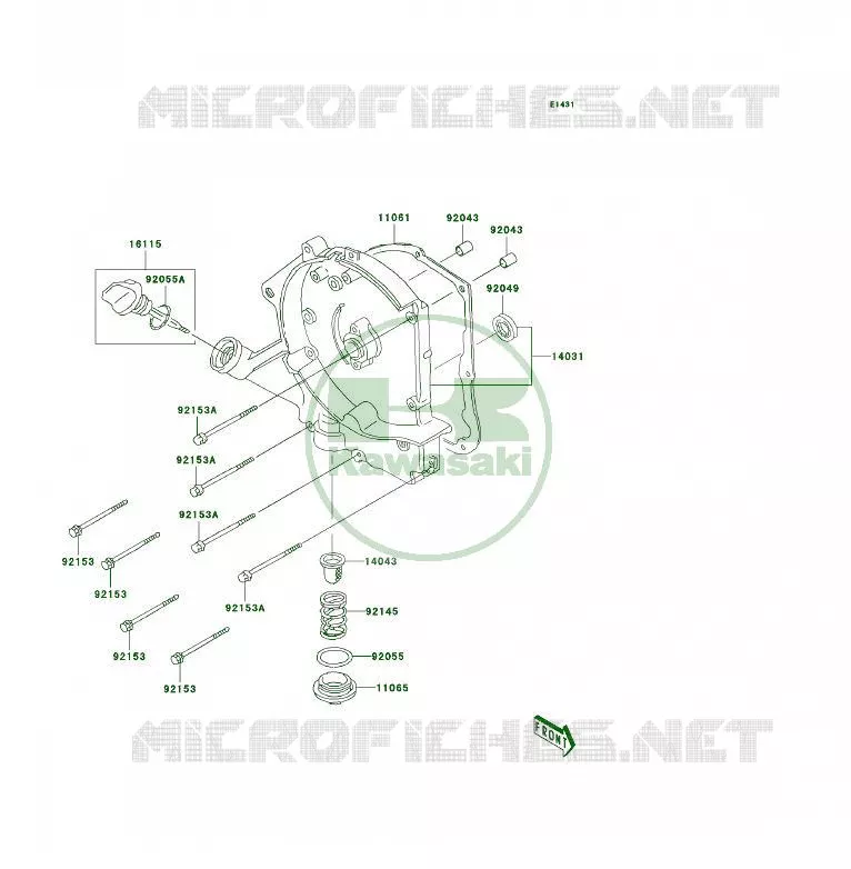 COUVERCLES MOTEUR Kawasaki QUAD 50 2007 KFX50  KSF50B7F