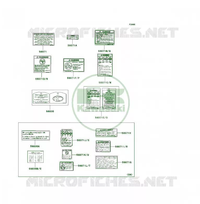 LABEL Kawasaki QUAD 50 2007 KFX50  KSF50B7F