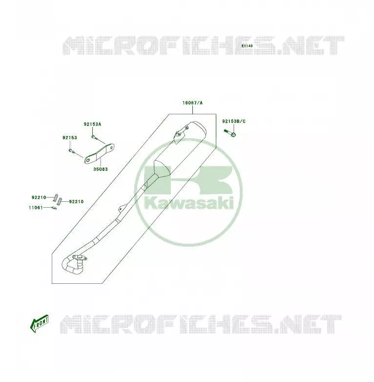&Eacute;CHAPPEMENT Kawasaki QUAD 50 2008 KFX50  KSF50B8F