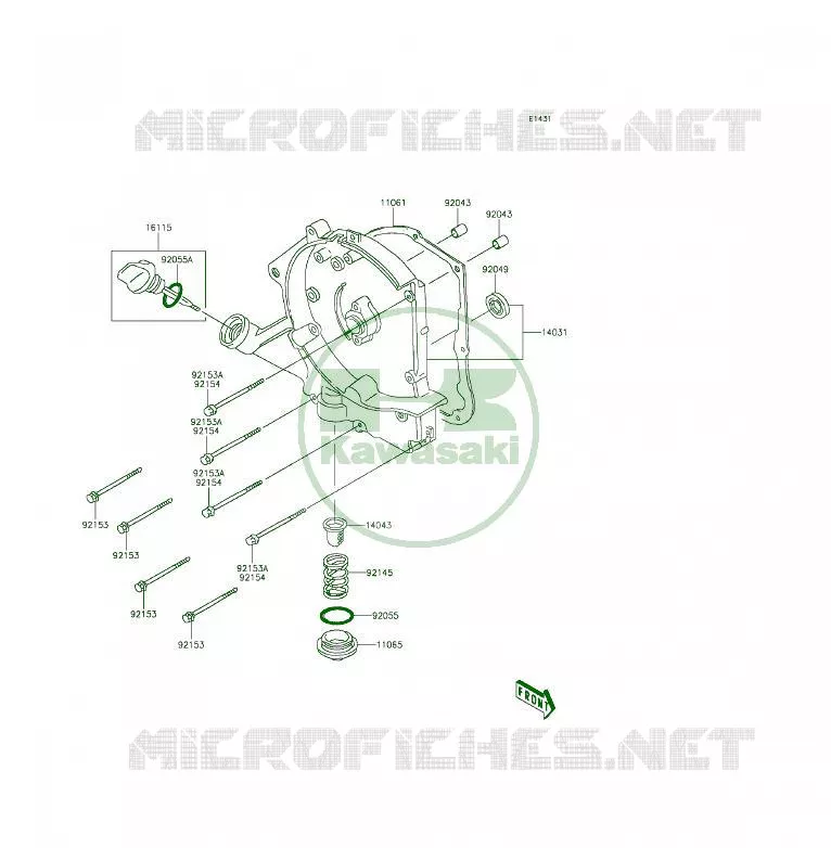 COUVERCLES MOTEUR Kawasaki QUAD 50 2013 KFX50  KSF50BDF