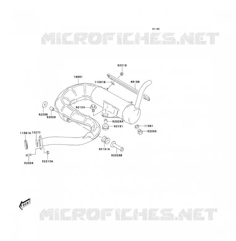 &Eacute;CHAPPEMENT Kawasaki QUAD 80 2003 KFX80  KSF80-A1