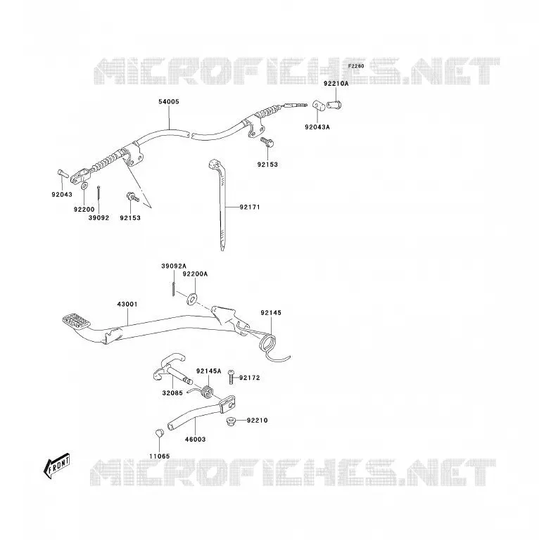 PEDALE DE FREIN Kawasaki QUAD 80 2003 KFX80  KSF80-A1