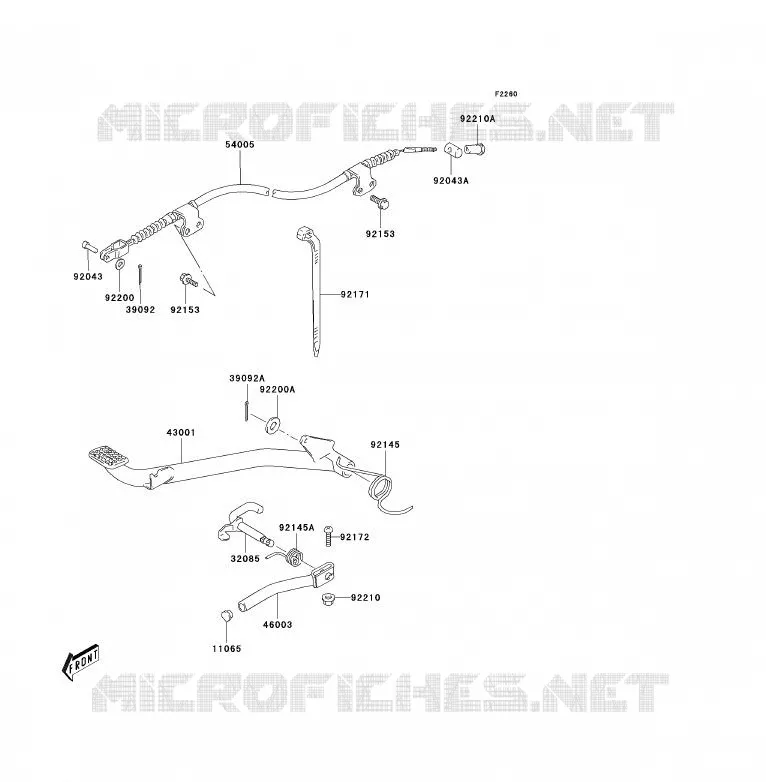 PEDALE DE FREIN Kawasaki QUAD 80 2004 KFX80  KSF80-A2