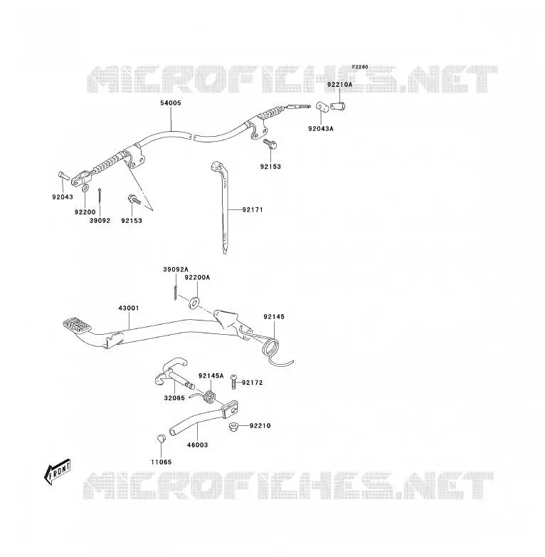 PEDALE DE FREIN Kawasaki QUAD 80 2005 KFX80  KSF80-A3