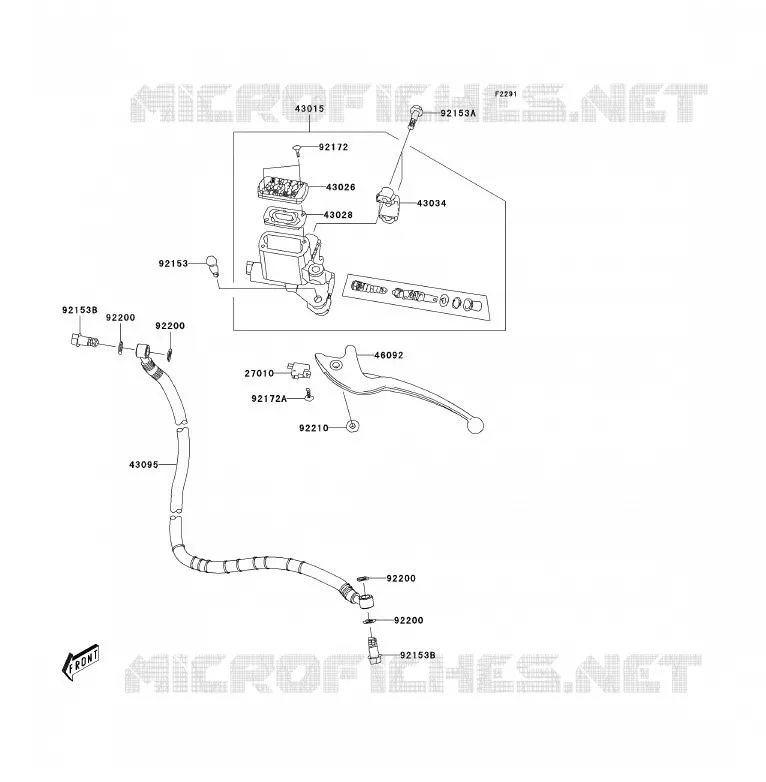 MAITRE CYLINDRE AV Kawasaki QUAD 90 2007 KFX90  KSF90A7F