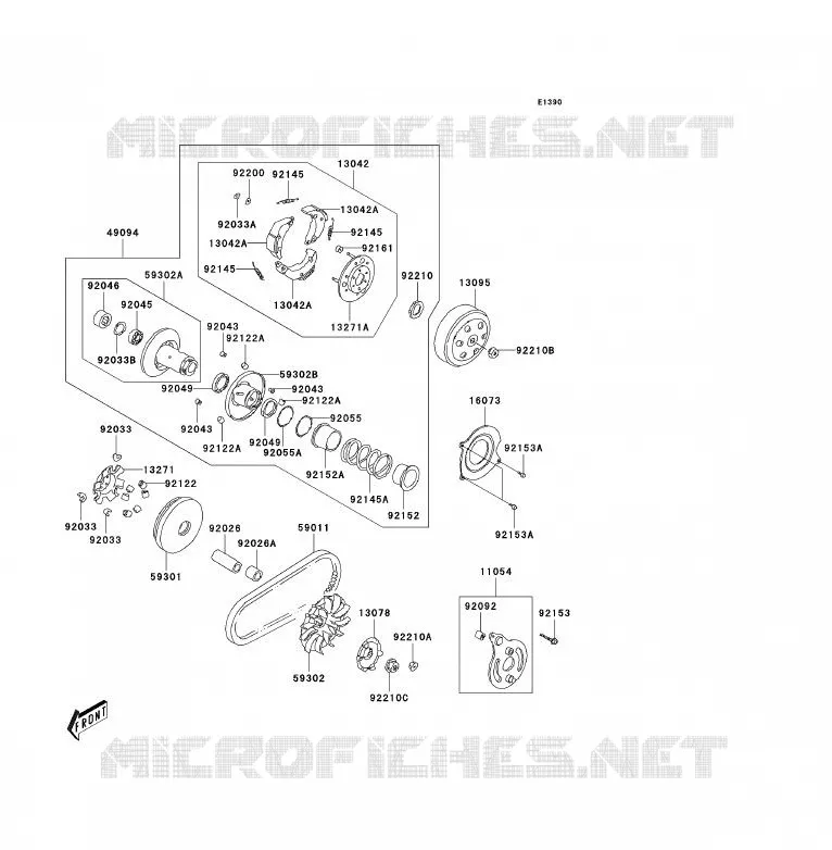 COURROIE Kawasaki QUAD 90 2007 KFX90  KSF90A7F