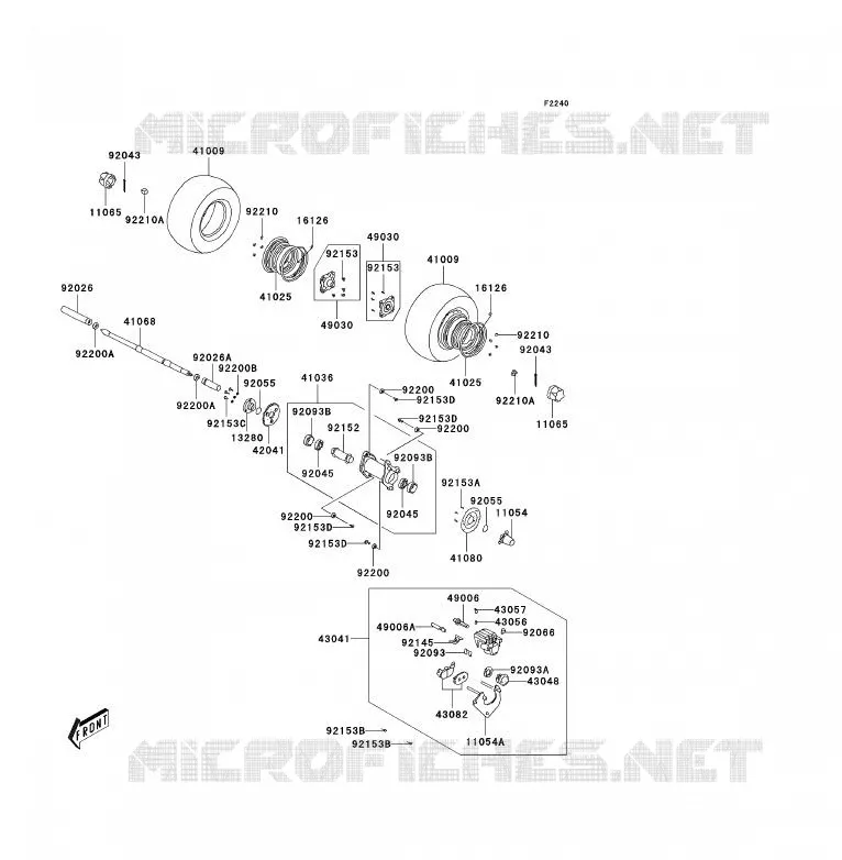 MOYEU ARRIERE Kawasaki QUAD 90 2007 KFX90  KSF90A7F