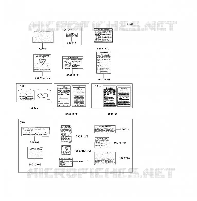 LABEL Kawasaki QUAD 90 2007 KFX90  KSF90A7F