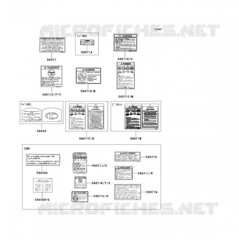 LABEL Kawasaki QUAD 90 2008 KFX90  KSF90A8F