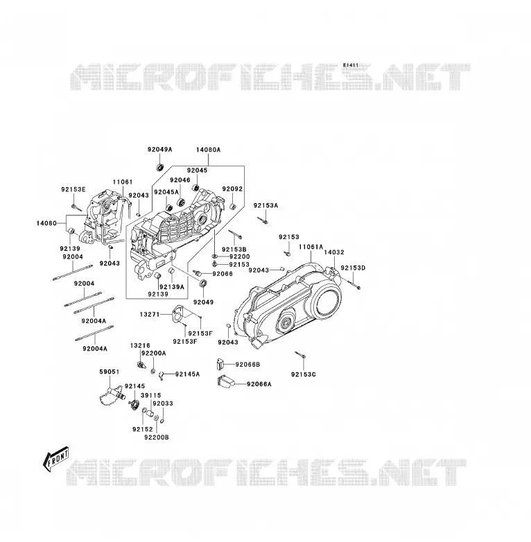 CARTER MOTEUR(S) Kawasaki QUAD 90 2010 KFX90  KSF90AAF