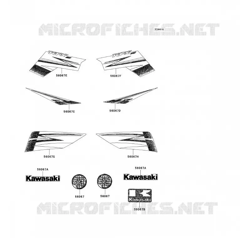 STICKER(WHITE)(US) Kawasaki QUAD 90 2010 KFX90  KSF90AAF