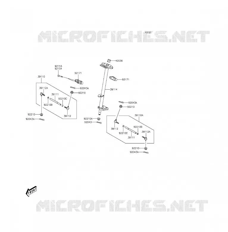 ARBRE DE DIRECTION Kawasaki QUAD 90 2012 KFX90  KSF90ACF