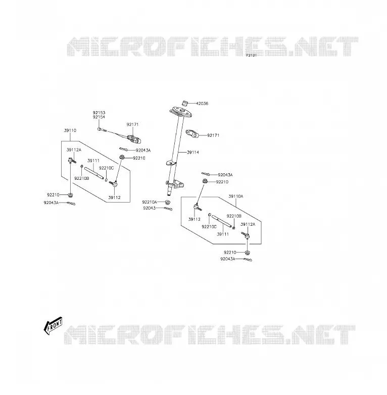 ARBRE DE DIRECTION Kawasaki QUAD 90 2014 KFX90  KSF90AEF