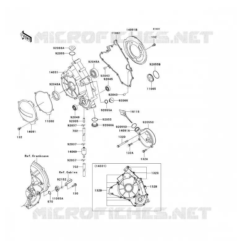 COUVERCLES MOTEUR Kawasaki QUAD 700 2004 KFX700  KSV700-A1