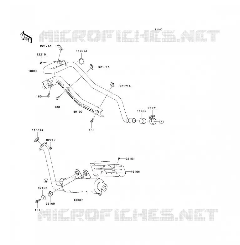 &Eacute;CHAPPEMENT Kawasaki QUAD 700 2004 KFX700  KSV700-A1