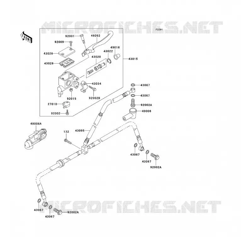 MAITRE CYLINDRE AV Kawasaki QUAD 700 2004 KFX700  KSV700-A1
