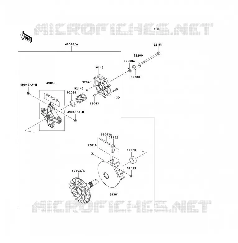 VARIATEUR Kawasaki QUAD 700 2004 KFX700  KSV700-A1