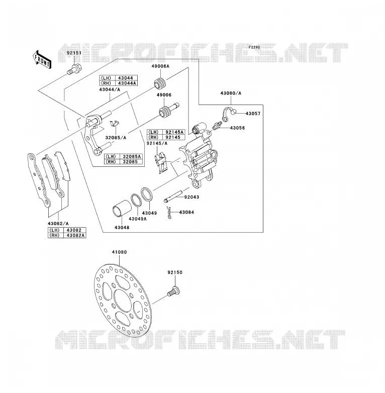 FREIN AVANT Kawasaki QUAD 700 2004 KFX700  KSV700-A1